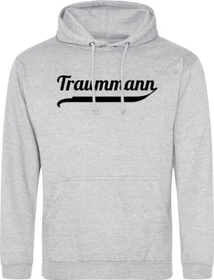 Produktbild von Huuraa Uni Hoodie Traummann Schriftzug XL Heather Grey Vegan Sweatshirt Geschenkidee