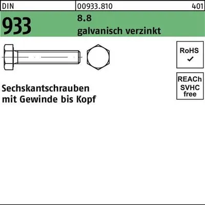 Produktbild von Reyher  933 6kt.Schrauben M 3x 40 galv. verzinkt Güte 8.8 (500 Stück)