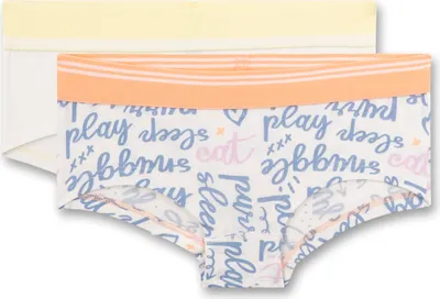 Produktbild von Sanetta 2er Pack Mädchen Cutbrief Off White Uni  Wording Alloverprit