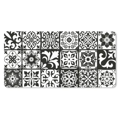 Produktbild von MuchoWow® Schreibtischunterlage Muster - Schwarz - Weiß - Blumen - Abstrakt 80x40 cm - XXL Mauspad - Gaming Mauspad