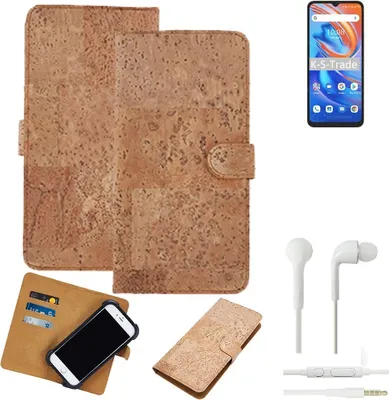 Produktbild von K-S-Trade Hülle kompatibel mit UMIDIGI A13S + in ear Kopfhörer Kork Handyhülle Cover  Schutzhülle TPU Case Bumper in Hellbraun, (1x)
