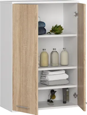 Immagine prodotto di Akord Armadio A Muro 2 Ante Bianco/Rovere Sonoma 64X30X94 Cm