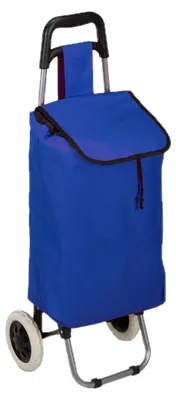 Produktbild von Relaxdays Einkaufstrolley, klappbar, 25 L Einkaufstasche mit Rollen, bis 10kg belastbar, HBT 91 x 40 x 30 cm, dunkelblau
