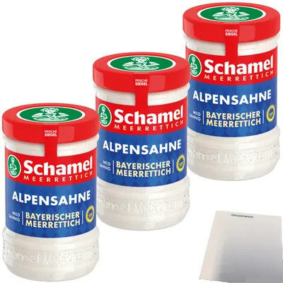 Produktbild von Schamel Bayrischer Sahne-Meerrettich 3er Pack (3x135g Glas) + usy Block