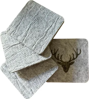 Produktbild von Untersetzer aus hochwertigem Filz – elegant und doppelseitig – 4 Stück – 10x10 cm – vielseitig und pflegeleicht