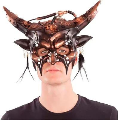 Image de Masque de corne Steampunk pour maman Marron Marron Taille unique