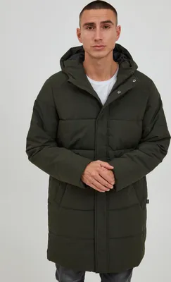 11 Project PRGiacobbe Herren Steppjacke Parka Winterjacke Lang gefüttert mit hochschließendem Kragen Regular fit
