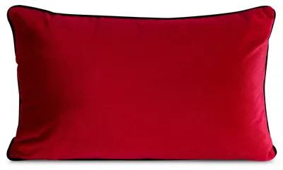 Zdjęcie produktu dla Poduszka dekoracyjna GAJA 30x50 cm czerwona welurowa z lamówką