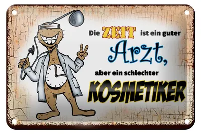 Produktbild von Blechschild Spruch 18x12cm die Zeit ist ein guter Arzt aber