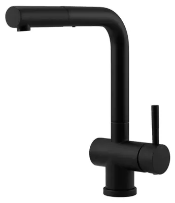 Produktbild von Pure.Sink Elite Steel Pulse-S Küchenarmatur in Mattschwarz mit ausziehbarem Auslauf PS8500-10