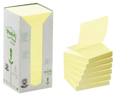 Produktbild von Post-It 7000033934, Quadratisch, Gelb, Papier, 100%, BLUE ANGEL, 76 mm