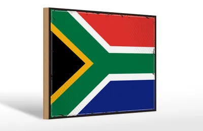 Produktbild von Holzschild Flagge Südafrikas 30x20cm Retro South Africa