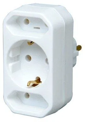 Productafbeelding van Kopp drievoudige stekkeradapter, kleur: wit