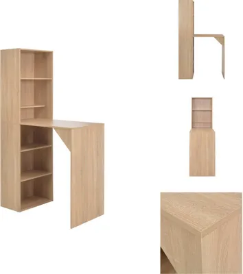 Immagine prodotto di vidaXL Tavolo da bar con credenza effetto rovere 115x59x200 cm - Tavoli da pranzo