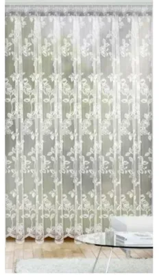 Produktbild von Jacquard Fertigstore Blume - Größe (HxB): 245x300cm Farbe: Weiß