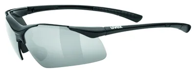 Zdjęcie produktu dla uvex sportstyle 223 - okulary sportowe dla mężczyzn i kobiet - 100% ochrona UVA, B, C - bezuciskowe dopasowanie i doskonałe trzymanie - czarny/srebrny - jeden rozmiar