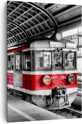 Produktbild von Bild auf Leinwand - Leinwandbild - Einteilig - Bahn Bahnhof Zug Transport - 70x100cm - Wand Bild - Wanddeko - Wandbilder - Leinwanddruck - Wanddekoration - Leinwand bilder - Wandbild - PA70x100-2558