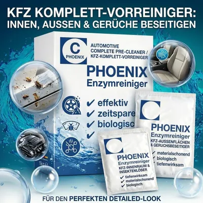 Produktbild von Autoinnenraum Reiniger 20g (1L) Enzymreiniger + Drucksprüher 1L Set Granulat-Konzentrat gegen Geruch Flecken | PHOENIX