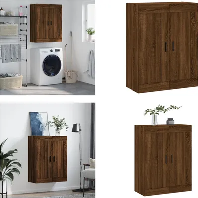 Image de vidaXL Armoire murale brun aspect chêne 69,5x34x90 cm Bois composite - Armoire murale - Armoire - Armoire de stockage