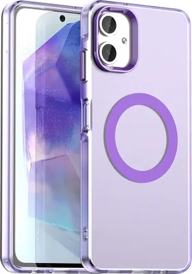 Immagine prodotto di Custodia magnetica per Samsung Galaxy A06, sottile custodia antiurto traslucida opaca Viola