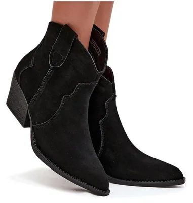 Produktbild von Slip-on Damencowboy-Stiefel aus natürlichem Wildleder Schwarz Beretta 36