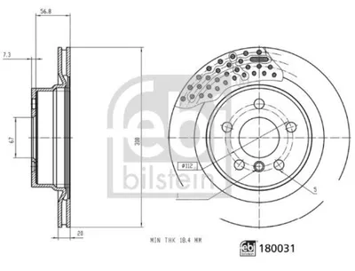 Produktbild von 2x FEBI BILSTEIN Bremsscheibe Hinten 180031