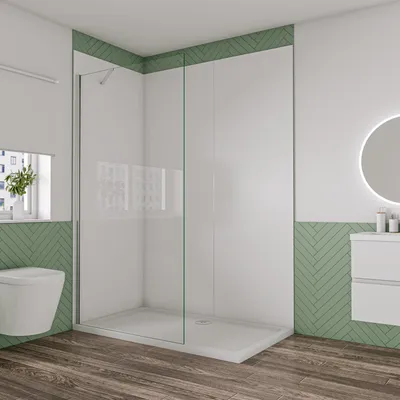 Produktbild von Duschspa Walk-In Dusche 40x200cm Chrom glänzend Duschwand 8mm NANO ESG-Glas mit 50cm Diagonal Stabilisator F104 Duschabtrennung