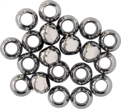 Produktbild von 20 Hochwertige Edelstahl Perlen Zwischenperlen Fedelperlen, 6mm, silberfarbig