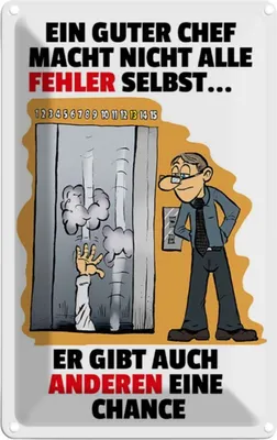 Produktbild von vianmo Blechschild 18x12 cm Guter Chef Fehler nicht selbst Beruf Arbeit