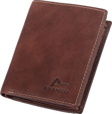 Produktbild von Echtleder Kombibörse braun mit 8 Kreditkartenfächern, Ausweisfächern und Reißverschlussfächern
