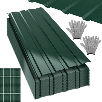Image de Hebitod 36xtôle trapézoïdale 115x45 cm=18 ㎡ Tôle de toit pour abri de jardin Carport tôle profilée tôle de toit tôle ondulée plaques de toit tôle murale vert