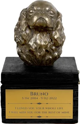 Image de Cavalier King Charles Spaniel I - une urne avec gravure et sculpture de chien, dernier adieu, produit artisanal de la marque Art-Dog