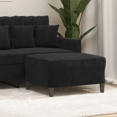 Image de Tabouret de pied Noir 70x55x41 cm Velours