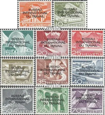 Produktbild von Briefmarken Schweiz 1950 Mi ILO83-ILO93 (kompl.Ausg.) postfrisch Arbeitsorganisation Landschaften
