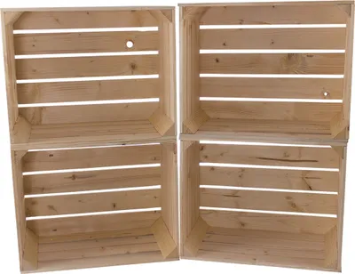Produktbild von 4x NATUR HOLZKISTEN / NEU / helle Obstkiste 50x40x30 cm / für Deko, DIY, Regal zur Aufbewahrung
