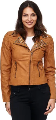 Produktbild von Red Bridge Damen Kunst- Lederjacke Übergangsjacke mit Nieten Camel S