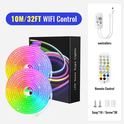 Produktbild von RGB LED Neonlichtstreifen - 10 m - WLAN - App- und Fernbedienung - Wasserdicht - Alexa-kompatibel - Dimmbar