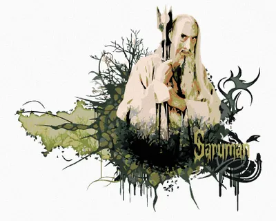 Image de Zuty - Peinture par numéros - SARUMAN PEINT (LE SEIGNEUR DES ANNEAUX), 40 x 50 cm, toile tendue sur châssis
