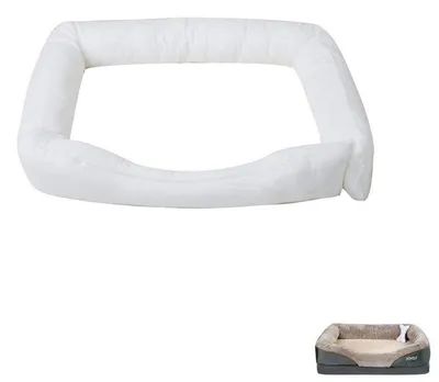 Image de Lit orthopédique pour chien en mousse à mémoire de forme, avec un coussin de soutien pour la nuque, un coussin de remplissage, taille L, 91 x 68 x 12 cm