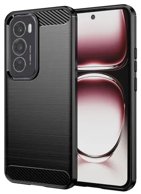 Produktbild von Techsuit Carbon Silicone Back Cover Hülle für Oppo Reno12 Pro - Schwarz
