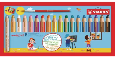 Zdjęcie produktu dla STABILO Woody 3 in 1, Wielobarwny, 18 szt.
