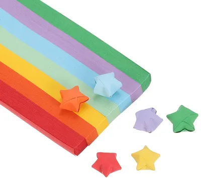 Origami-Sternpapierstreifen, 1080 Stück, bunt, 8,6 x 0,4 cm