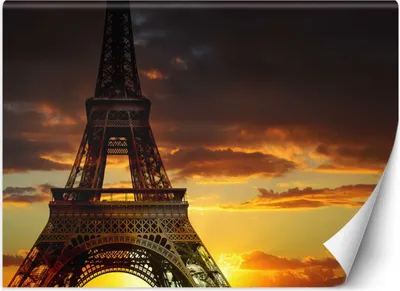 Immagine prodotto di Murale grande Torre Eiffel al tramonto carta da parati 300x210 cm colore Marrone tema Città e architettura