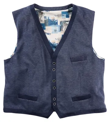 Produktbild von Luigi Morini XXL Strickweste blau meliert