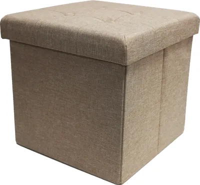 Produktbild von Style home Sitzhocker Sitzbank mit Stauraum, Faltbare Sitztruhe Fußbank Aufbewahrungsbox Polsterhocker, Leinen, 38 * 38 * 38 cm (Warm Grey)