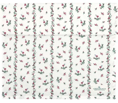 Produktbild von Greengate Tischläufer GRACY Weiß mit Roten Blumenranken 45x140 Tischdecke