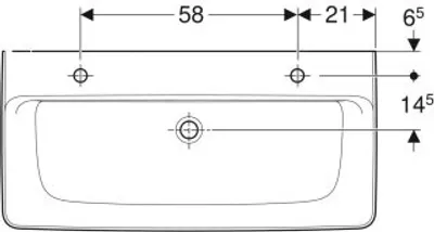 Produktbild von Geberit Renova Plan, Waschtisch , 100x48 cm, 2 Hahnlöcher, mit Überlauf, 501883, 501.883.00.8