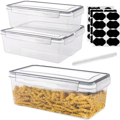 Obrázok produktu pre Transparglanze – 4 ks, objem 3,2 l – vzduchotesné – plastové – priehľadné – organizér – 27,5 x 13,3 x 11,8 cm – ľahko sa stavia na seba – skladovacie boxy