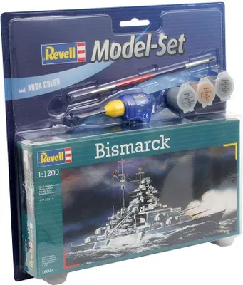 Produktbild von Revell Bismarck, Modell eines Marineschiffs, Montagesatz, 1:1200, German battleship Bismarck, Kunststoff, Zwischen