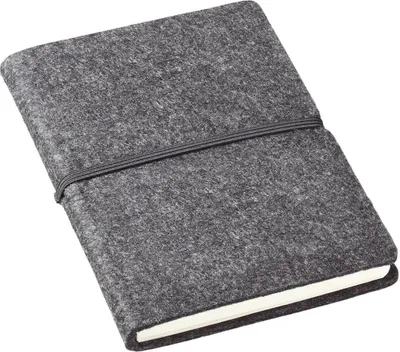 Obrázok produktu pre Zápisník "Felt" - Moderný zápisník s plsteným obalom, gumičkou a 80 štvorčekovými stranami - zápisník na štýlové poznámky vo formáte DIN A5 - sivý